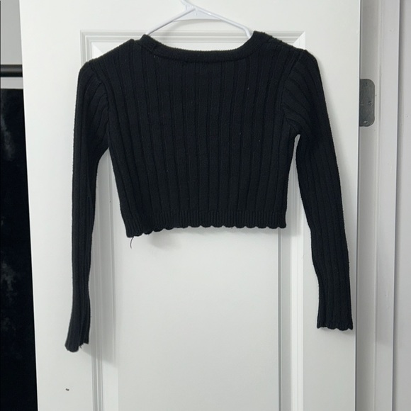 Art Class Black Ribbed Button-Up Top - Picture 5 of 5